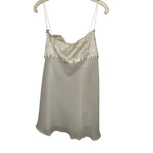 JULIARA White Beaded Sheer Slip Chemise Lingerie Set Womens 3X stain